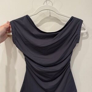 Princess Polly Charcoal Drape Blouse